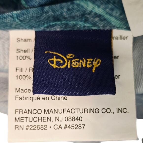 Disney Pillow Shams (2) Peacock Feathers Lightly Quilted Aladdian L 25.5" W 20" - Picture 3 of 4